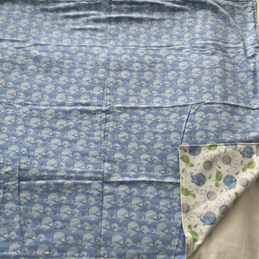Sea life baby flannel receiving blanket - Picture 8 of 8